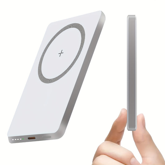 5000mAh Wireless Power Bank – Fast Charging Battery Pack with USB-C, MagSafe-Compatible, 20W Quick Charge for iPhone 15/14/13/12 Series