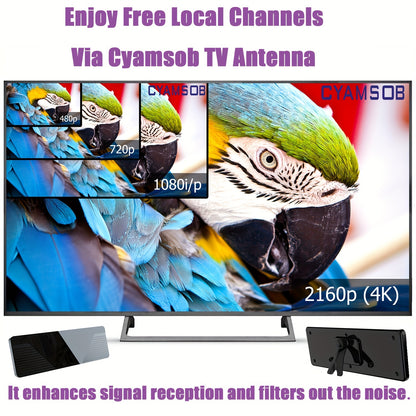 TV Antenna for Smart TV - Indoor Antenna with Powerful Amplifier, Compatible with Smart and Older TVs