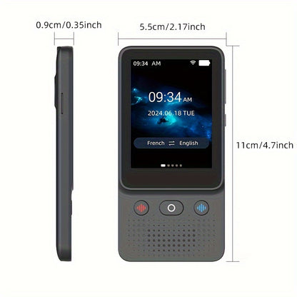 138 Language Portable Voice Translator - Real-Time, No WiFi Needed, HD Touch Screen with Photo/Offline Translation, Ideal for Study, Travel and Business