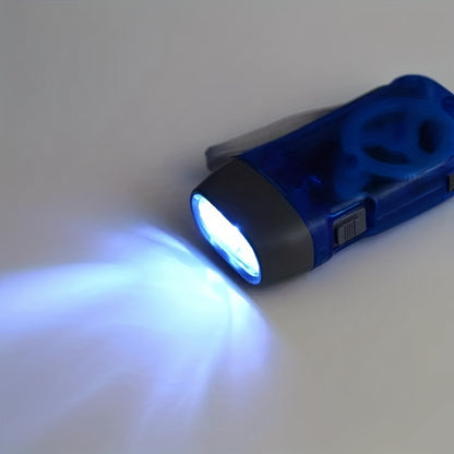 2 Pack 3 LED Hand Crank Powered Flashlights - Emergency Lighting for Home, Camping, Dormitories, and Outdoor Exploration