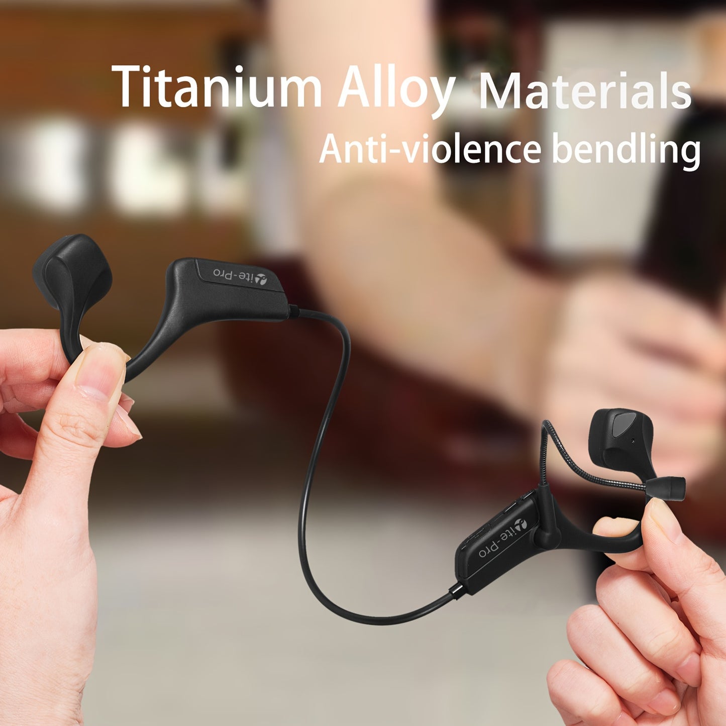 2024 Portable Bone Conduction Headphones with Mic - Adjustable Angle, High-Quality Sound for Sports, Meetings and Training