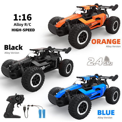 2.4G Double Battery 1:16 Alloy RC Car – High-Speed Up to 20 Km/h, All-Terrain Off-Road Capability, Remote Control – Ideal Electric Toy Car for Halloween and Christmas Gifts