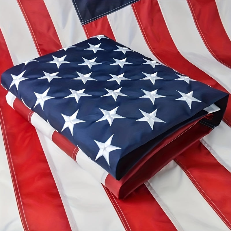 Premium 3x5ft American Flag – Embroidered Stars, Stitched Stripes, Durable & Fade-Resistant with Brass Grommets for Outdoor Use