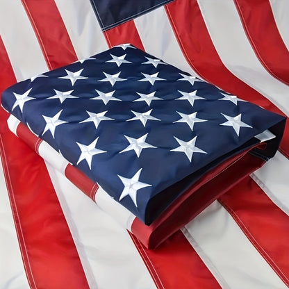 Premium 3x5ft American Flag – Embroidered Stars, Stitched Stripes, Durable & Fade-Resistant with Brass Grommets for Outdoor Use