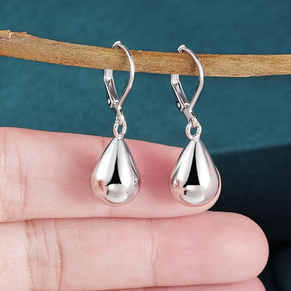 2 Pairs Teardrop Dangle Hoop Earrings for Women - Stainless Steel Hypoallergenic Silver & Gold-Plated, Lightweight Water Drop Leverback Hoops, Fashion Jewelry, Birthday & Holiday Gifts