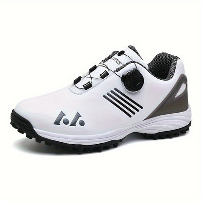 Men's Golf Shoes - Waterproof, Non-Slip Sports Sneakers with Swivel Button for Maximum Comfort