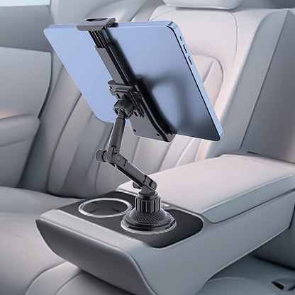 Adjustable Tablet and Phone Holder Bracket for Vehicle Cup Holder - ABS Material, Water-Resistant, Compatible with iPad Mini/Air/Pro, iPhone, and 4-13 Inch Devices