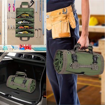 Tool Kit Set – Heavy-Duty Organizer with Portable Storage Box, 2 Detachable Zipper Bags – Mini Bag for Electricians & Mechanics