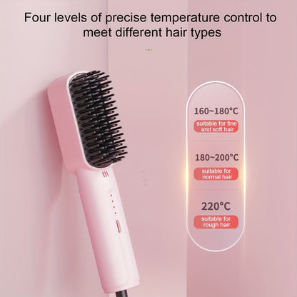 Mini Hair Straightening Comb - 4 Temperature Settings, Quick Heat Ceramic Heating, Anti-Hot Design, Automatic Power Off, LED Display - Professional, Portable for Home and Travel, Ideal Gift for Women