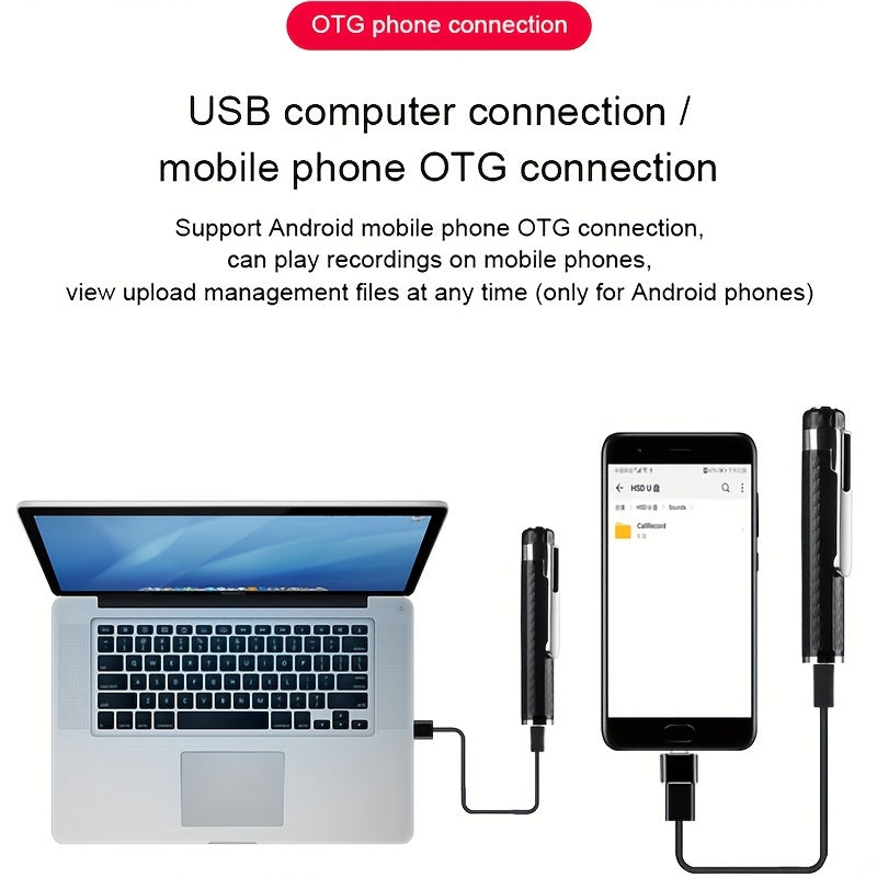 Business Office Recording Pen - HD Noise Reduction, Portable, Long Standby, Large Capacity Professional Recording Pen