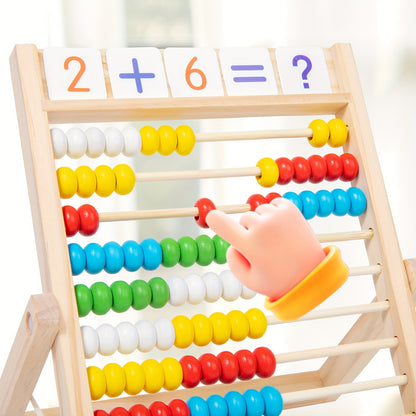 QQM Wooden Math Learning Toy, Multifunctional Educational Calculation Stand, Fun & Engaging Math Tool for Kids