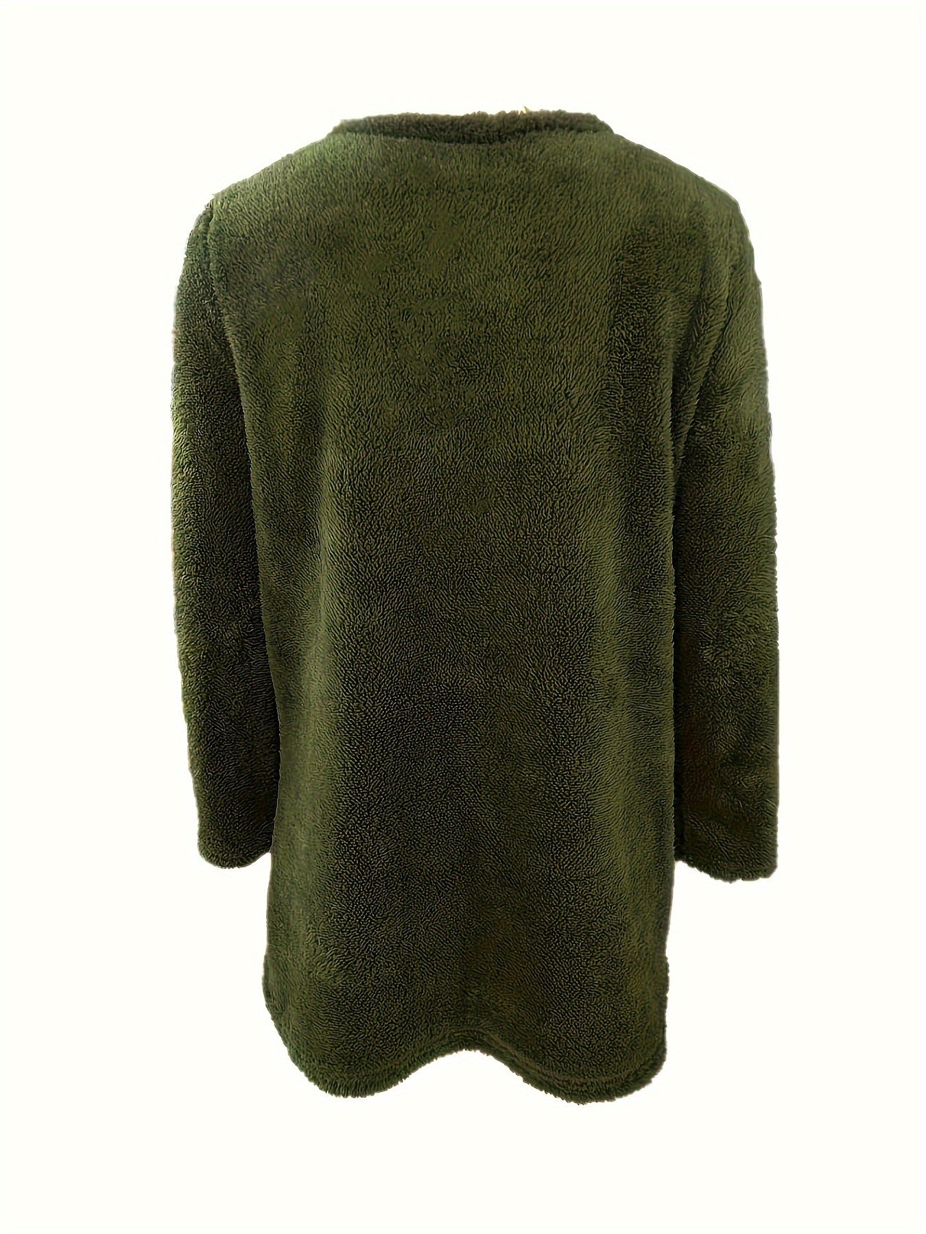 Women's Cozy Fleece Pullover Sweatshirt with Pockets – Long Sleeve Crew Neck for Fall & Winter