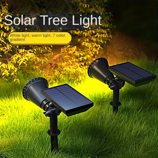 Vibrant Color Gradient Solar Spotted Tree Lights – Super Bright, Energy-Efficient, Waterproof Outdoor Decorations – Ideal for Garden, Lawn, Patio, and Pathway Illumination