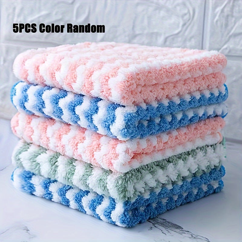 5 Pack Ultra-Soft Microfiber Dish Cloths – Super Absorbent, Machine Washable Towels – Multipurpose for Kitchen, Bathroom, Car, and Window Cleaning
