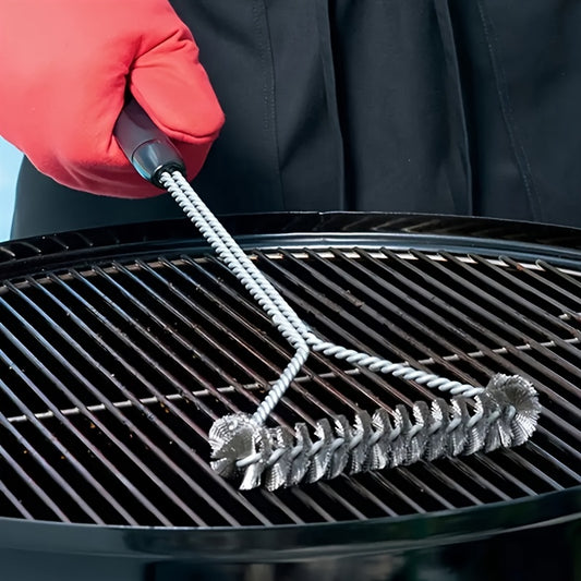 Extra-Long Handle Y-Design Grill Cleaner Brush – Durable Stainless Steel Bristles for Non-Stick BBQ Cleaning – Ideal Outdoor Grills Accessory, Perfect for School Supplies and Back to School (1pc)