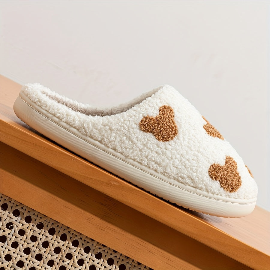 Cute Cartoon Mouse Pattern Slippers - Casual Slip-On Plush Lined Shoes, Comfortable Indoor Home Footwear