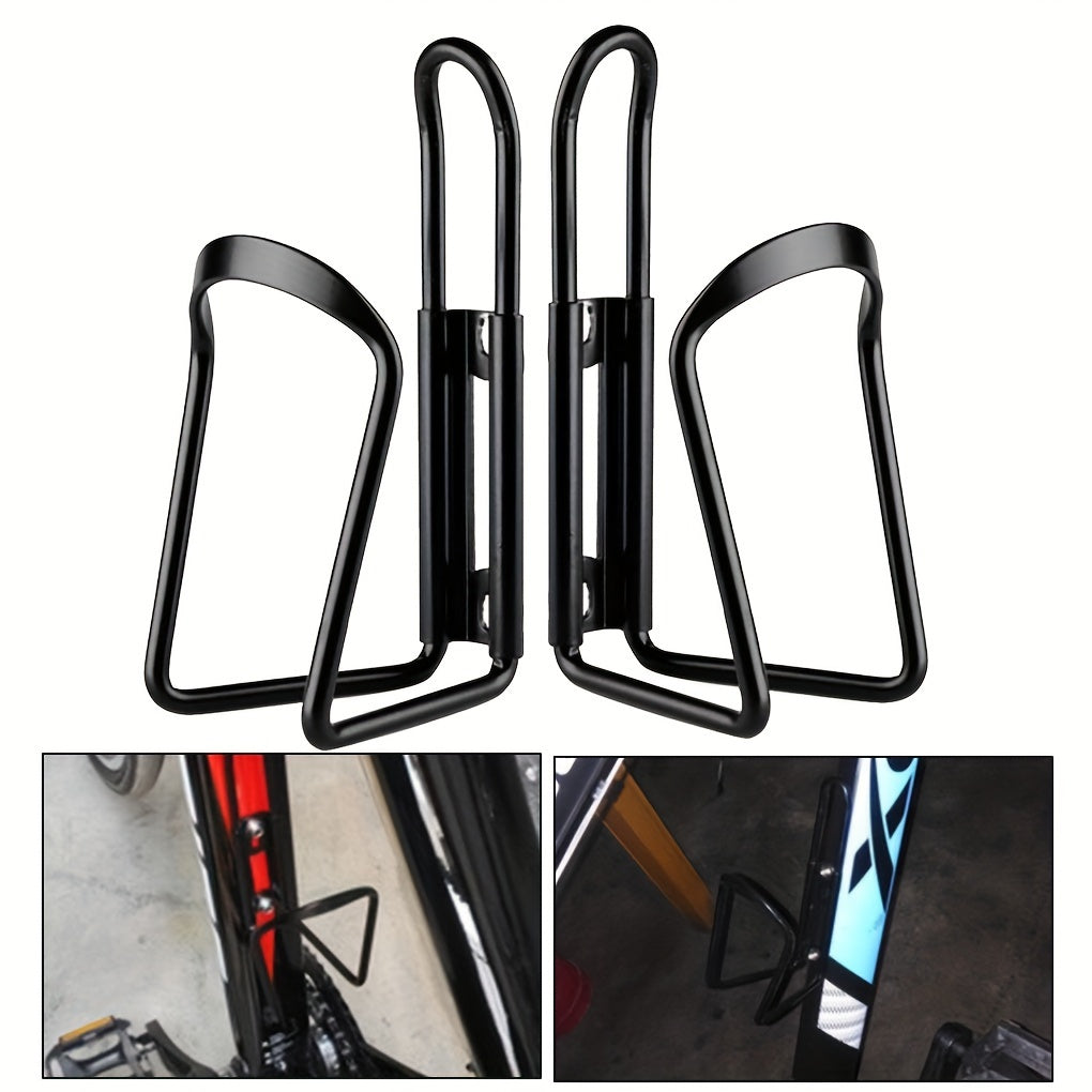 2pcs Mountain Road Bike Water Bottle Holder - Durable Aluminum Alloy, Adjustable Cup Holder, Easy Installation, Outdoor Cycling Rack, Lightweight and Compact, Black and Silver Options