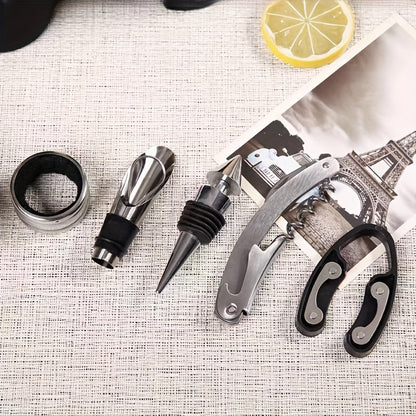 Set of 5 Stainless Steel Wine Openers - Durable and Versatile Kitchen Tools, Perfect Gift for Wine Lovers, Suitable for Birthdays, Christmas, Halloween and Thanksgiving