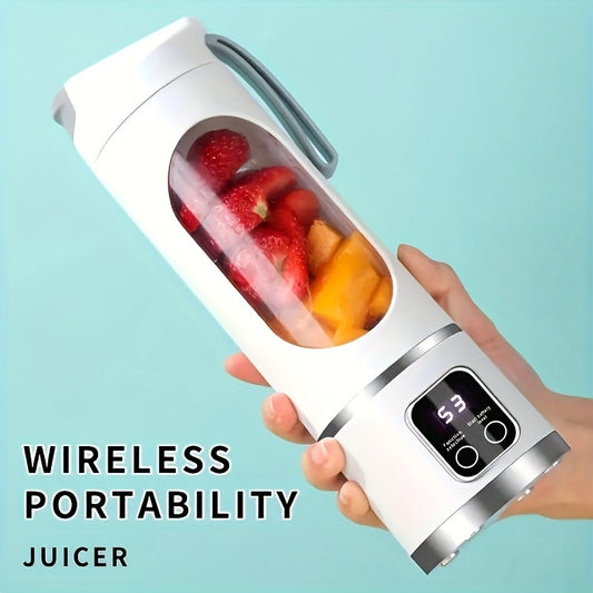 Versatile Portable Mini Blender and Juicer – Rechargeable with USB, 3 Speeds, Digital Display, Durable Stainless Steel Blades – Ideal for Smoothies, Milkshakes, Fresh Juice – Perfect for Camping, Travel, and Gifts