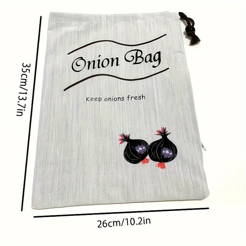 Set of 2 Reusable Vegetable Bags – Food-Safe Drawstring Storage for Fresh Potatoes, Onions & Root Veggies, Prevent Sprouting, Kitchen Organizer