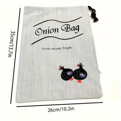 Set of 2 Reusable Vegetable Bags – Food-Safe Drawstring Storage for Fresh Potatoes, Onions & Root Veggies, Prevent Sprouting, Kitchen Organizer