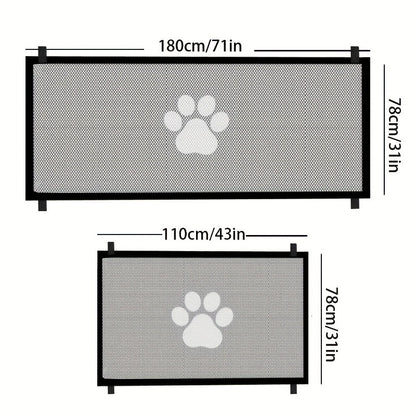 Ultimate Pet Safety Gate – Adjustable, Childproof Mesh Fence for Small Dogs – Quick-Fold, Portable, Easy-Install for Hallways, Doorways, Staircases – Durable Pet-Proof Home Protection