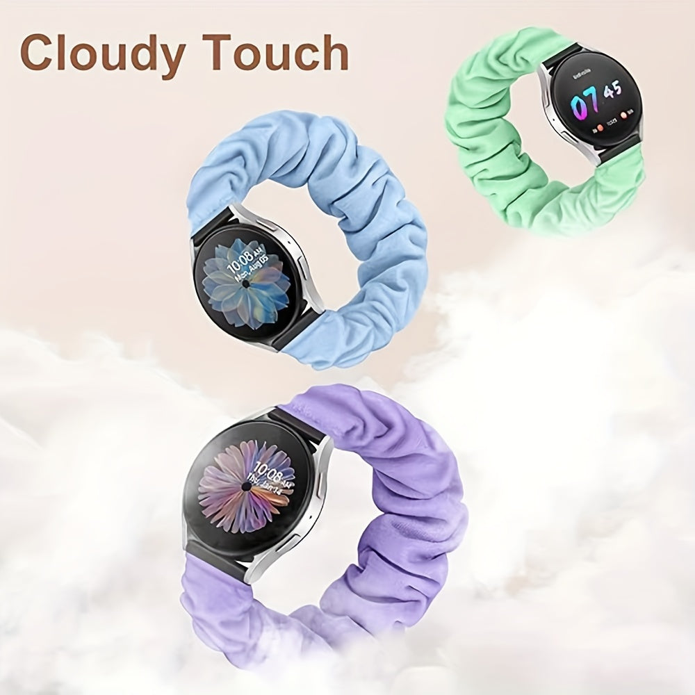Adjustable Scrunchie Band for Samsung Galaxy Watch 6/5/4 - Soft Stretchy Strap for Women, Compatible with 40mm, 44mm, 45mm, 42mm and 46mm
