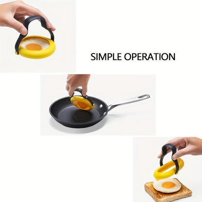 Silicone Egg Rings 2-Pack – Nonstick Cooking Molds with Stay-Cool Handle, Perfect for Eggs, Pancakes and Breakfast Sandwiches – Heat-Resistant and Leak-Proof