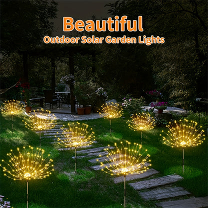 Solar Firework Lights – Height Adjustable, 8 Lighting Modes, IP65 Waterproof – 420/360/200/60 LEDs for Outdoor Yard, Courtyards, Camping, Festivals