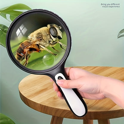 30x/60x LED Magnifying Glass - Handheld Design for Reading, Jewelry, and Low Vision Assistance