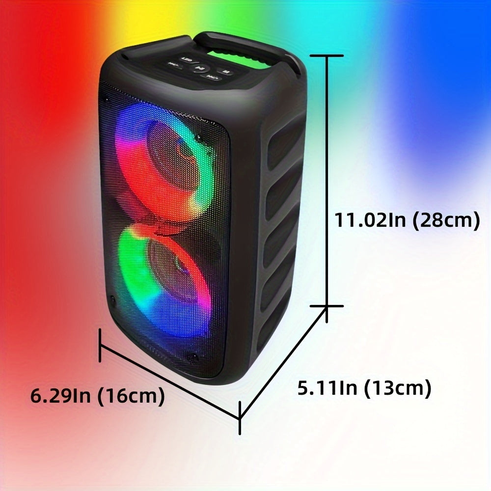 KING LUCKY Boombox Wireless Speaker - Large Stereo Sound, Subwoofer, Outdoor Party Speaker with Microphone, Disco Light, TWS, TF, AUX, MIC, Rechargeable Battery