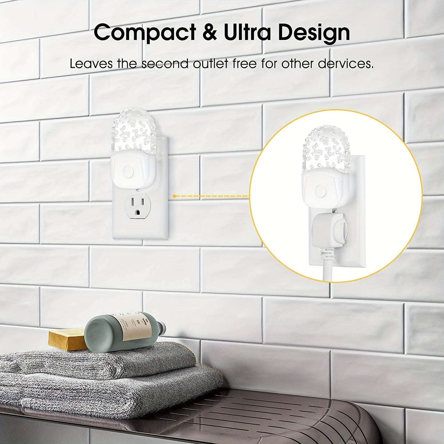 2pcs LED Night Light Plug - 8-Color Changing RGB, Dusk to Dawn Sensor, RGB Mode - Ideal Christmas Gift