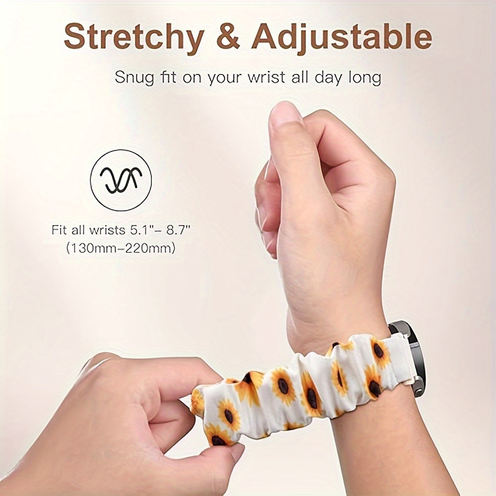 Adjustable Scrunchie Band for Samsung Galaxy Watch 6/5/4 - Soft Stretchy Strap for Women, Compatible with 40mm, 44mm, 45mm, 42mm and 46mm