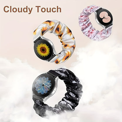 Adjustable Scrunchie Band for Samsung Galaxy Watch 6/5/4 - Soft Stretchy Strap for Women, Compatible with 40mm, 44mm, 45mm, 42mm and 46mm