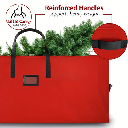 Large Christmas Tree Storage Bag - Waterproof, Heavy-Duty Bag for Detachable Trees up to 9 Feet, Dual Zipper, Durable Handles, 20/30in x 15in x 48/65in, Ideal for Festive Home Organization