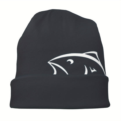 Stylish Thin Flying Fish Hat – Brimless Fitted Cap with Skull Design – Fashionable Unisex Headwear for Casual Wear
