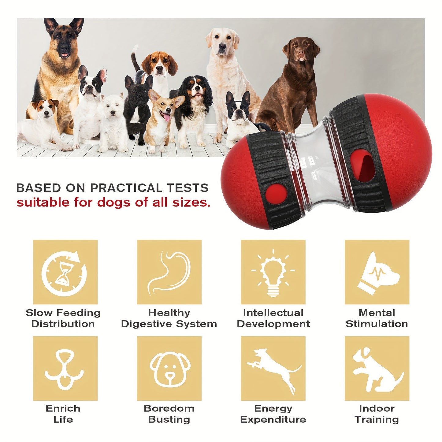 Interactive Ball-Shaped Dog Toy - Slow Feeding, Food Hiding, and Educational Play - Durable and Fun Pet Accessory