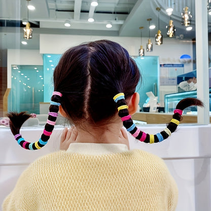400 Piece Set Elastic Hair Loops – Colorful Ponytail Holders, Stylish Hair Ties for Daily Use