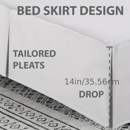 Luxurious Bed Skirt – Soft, Hypoallergenic, Breathable, Machine Washable – Wrinkle, Fade, Shrink Resistant – Tailored Pleats, 14in/36cm Drop – All-Season Bedding for Comfortable Sleep