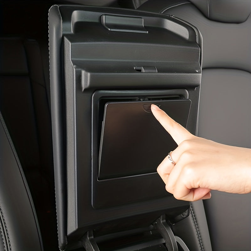 Concealed Storage Box - One-Touch Armrest Organizer for Tesla Model 3 and Y - Premium Center Console Accessory for Enhanced Interior Organization