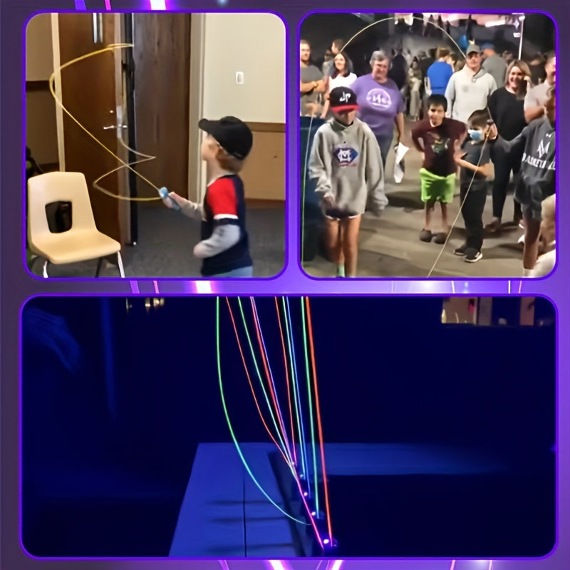 Glow-in-the-Dark Electric Rope Launcher Toy - 3-Meter Spinning Yarn Lasso, Creative Gift for Pets and Kids 14+, Plastic Material