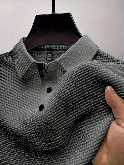 Men's Lapel Neck Short Sleeve T-Shirt – Comfy, Stretchy Tees for Summer – Trendy Casual Daily Fashion