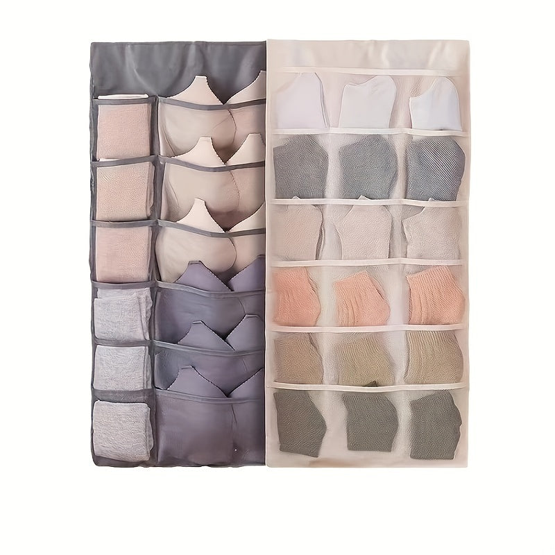 Double-Sided Underwear Organizer Bag - Versatile Lingerie and Socks Storage, Space-Saving, Travel-Friendly with Easy-to-Hang Feature