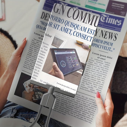 Flexible Gooseneck Full Page Magnifier - Hands-Free Reading, Repair, Sewing Aid for Seniors and Low Vision - Ergonomic Neck Wear Design for Comfortable Use