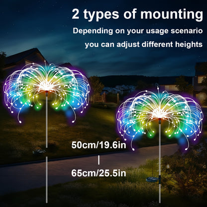 Solar Firework Lights – Height Adjustable, 8 Lighting Modes, IP65 Waterproof – 420/360/200/60 LEDs for Outdoor Yard, Courtyards, Camping, Festivals