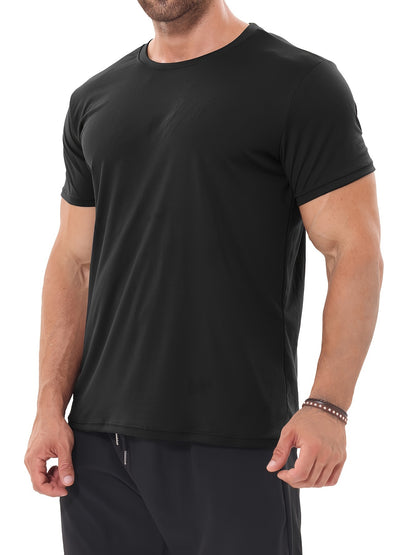 TELALEO 6-Pack Workout Shirts for Men – Short Sleeve Athletic Tops, Quick-Dry Crew Neck T-Shirts for Running