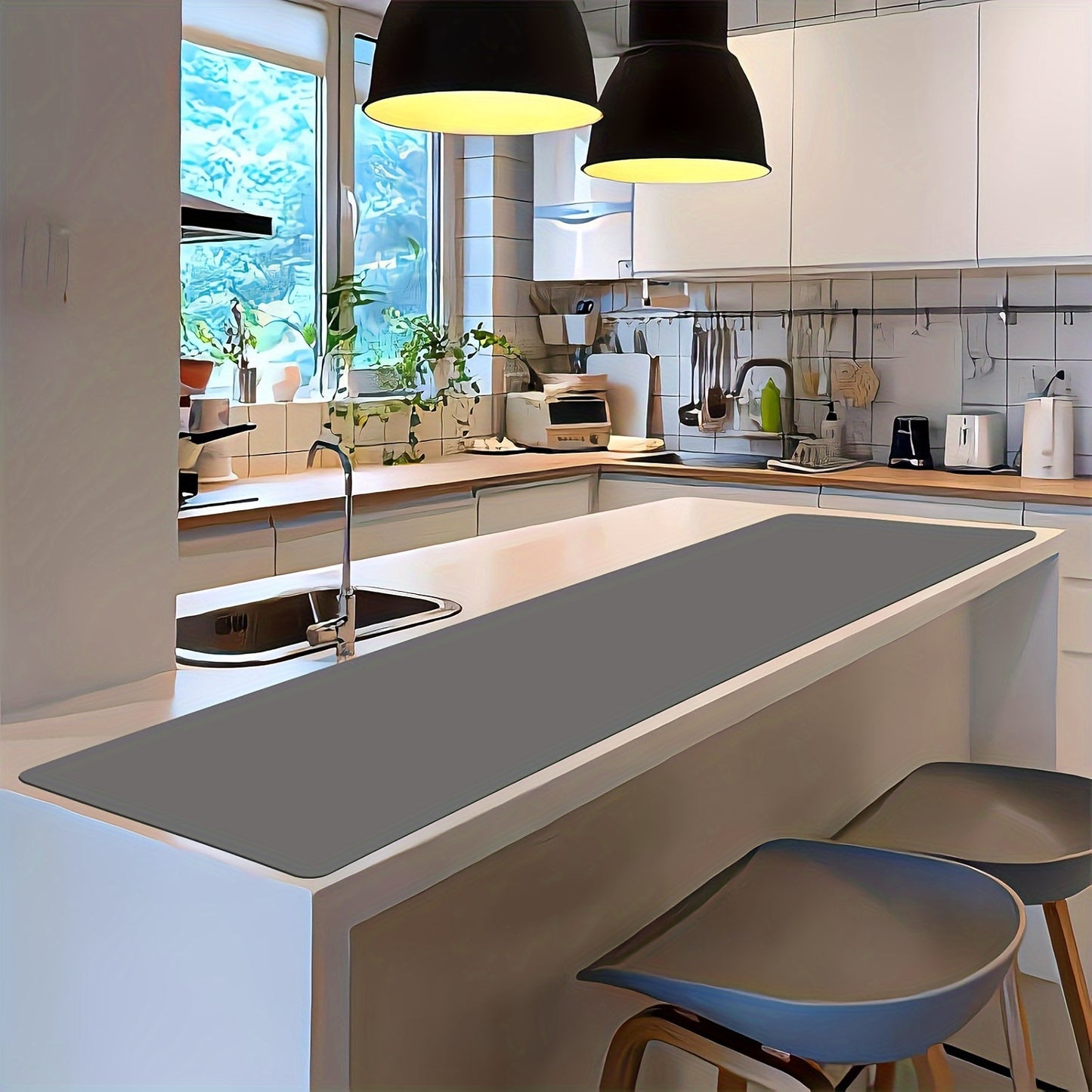 Extra Large Super-Sized Silicone Baking Mat - Heatproof, Easy Clean, Waterproof, Anti-Slip Grip, Durable Table Protector for Pastry, Dining and Desk, Stylish Kitchen Decor