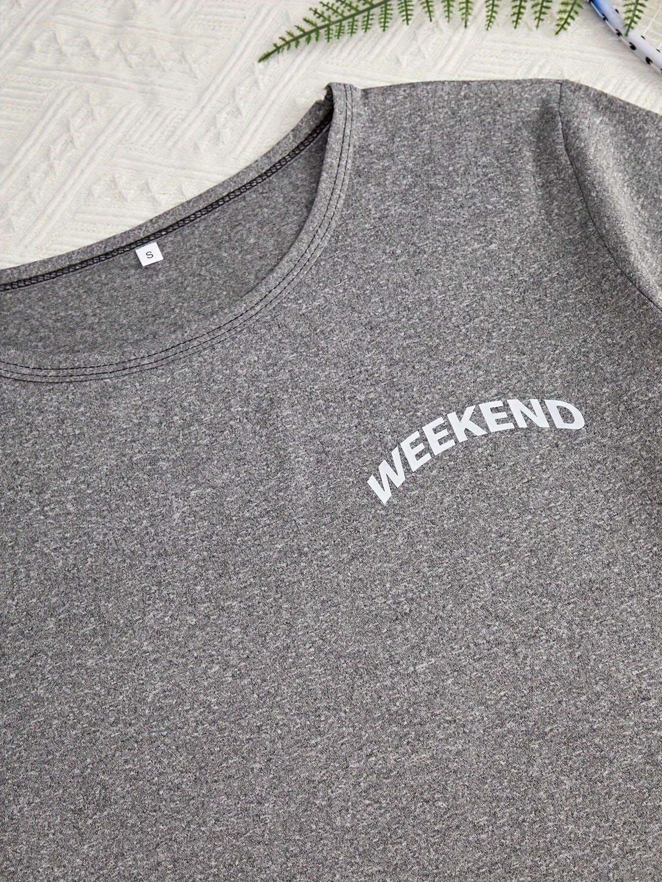 Women's 3-Piece Pajama Set – Simple Short Sleeve Sleepwear with 'WEEKEND' Print, Comfy Casual Loungewear