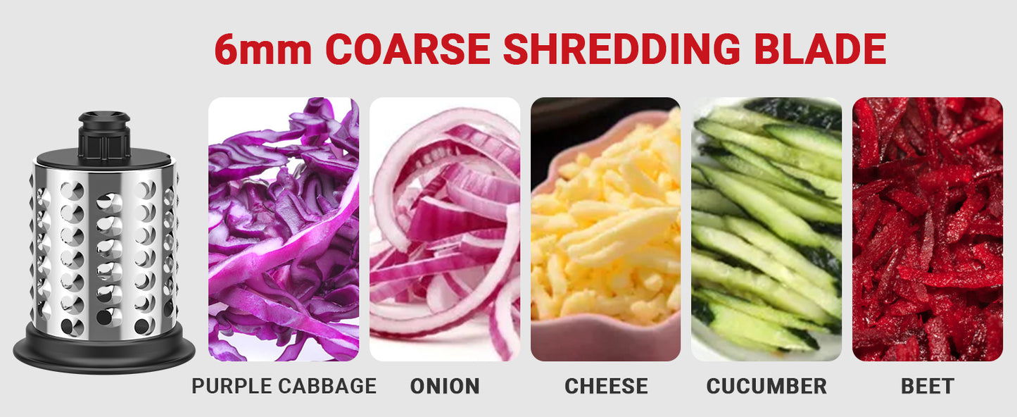 Dishwasher Safe Stainless Steel Slicer & Shredder Attachment for KitchenAid Stand Mixer – Vegetable & Salad Cutter