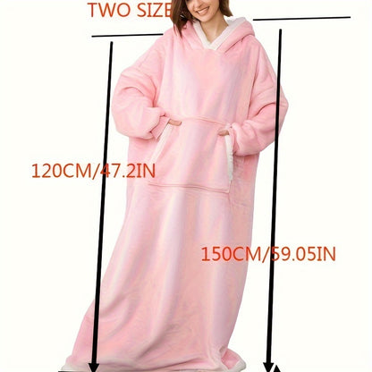 Cozy Wearable Blanket Hoodie - Soft Sherpa Fleece, Huge Pockets, Adjustable Belt - Warm Winter Gift for Women, Men, Girlfriend, Mom - Ideal for Indoor and Outdoor Activities